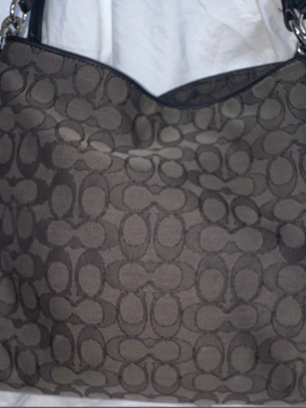 Coach Phoebe Black and Charcoal Shoulder Bag